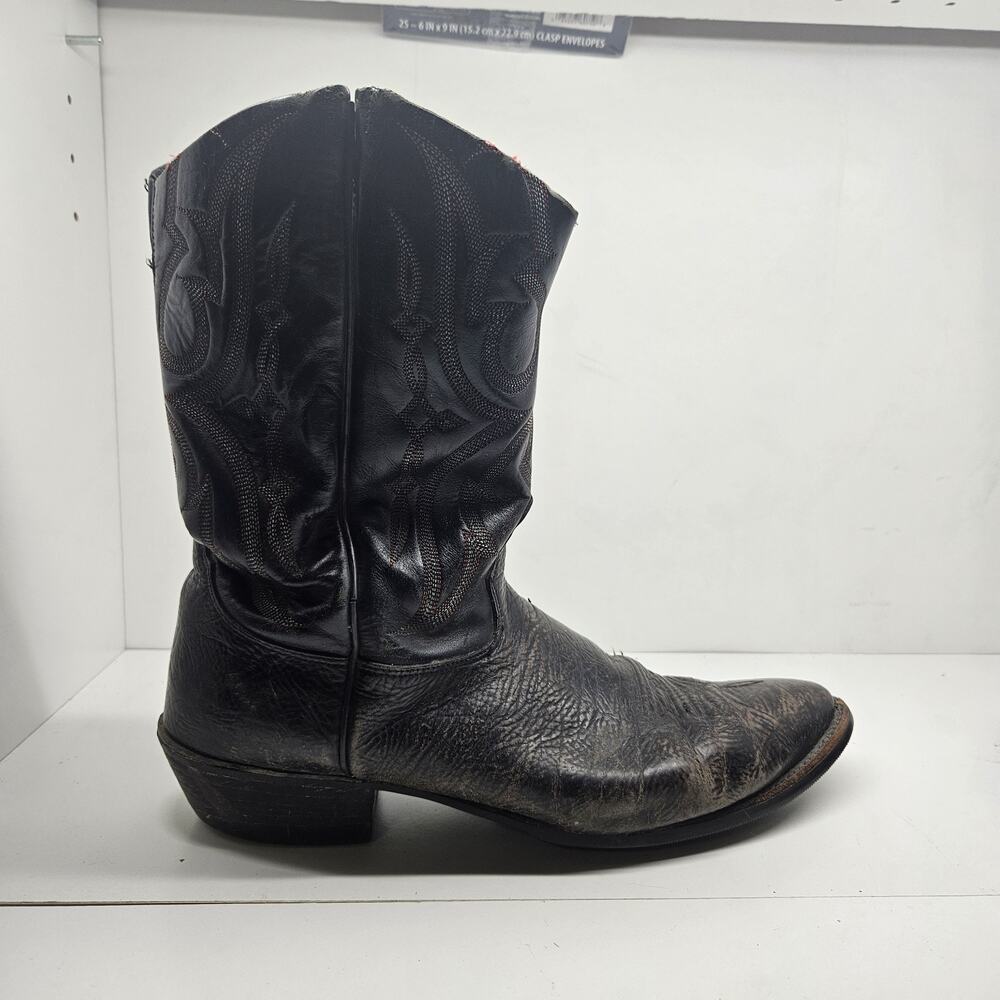 Nocona Men's Black Leather Western Cowboy Boots USA Size 12 EE Wide